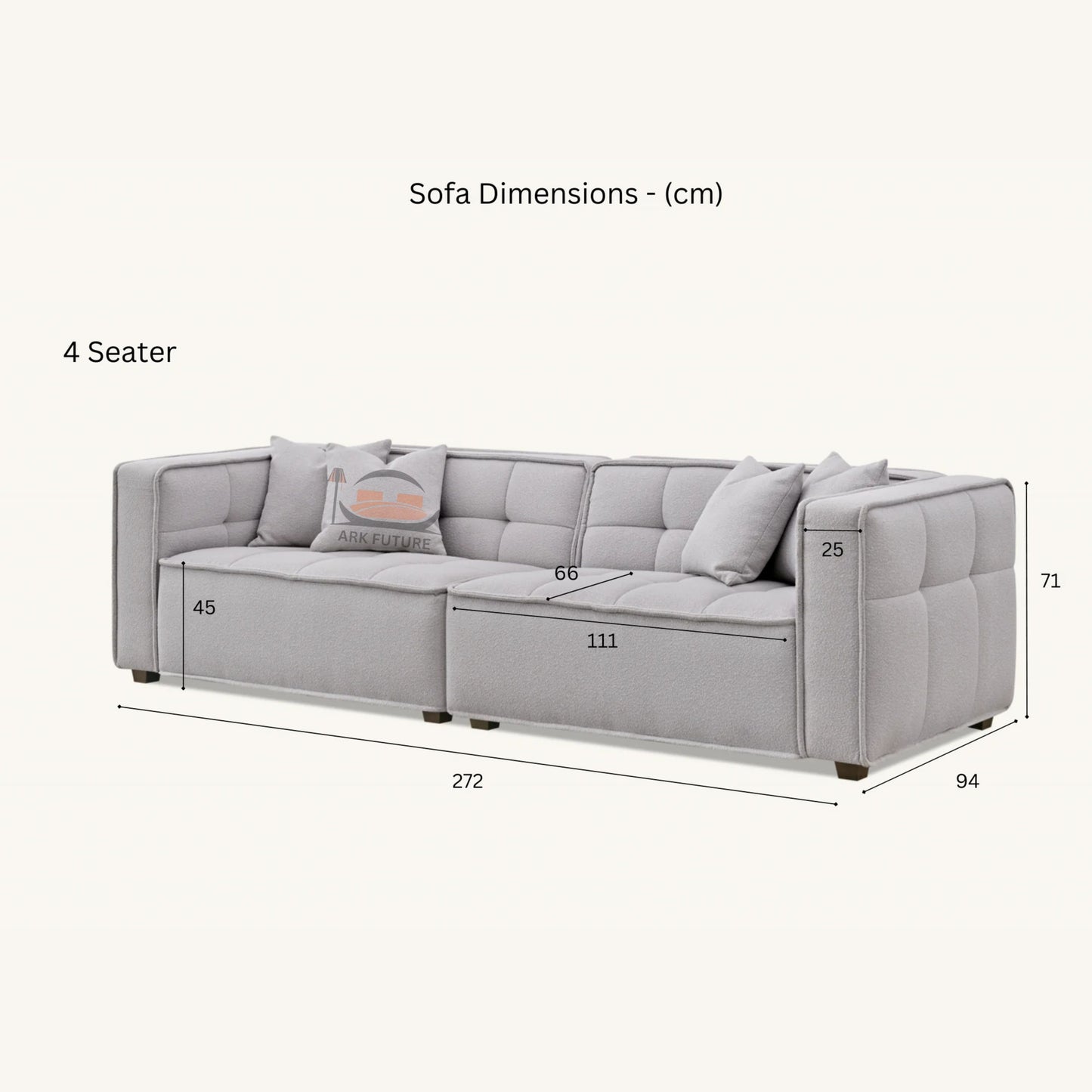 Murray Modular Sofa Set in Putty Boucle with Removable Cushions