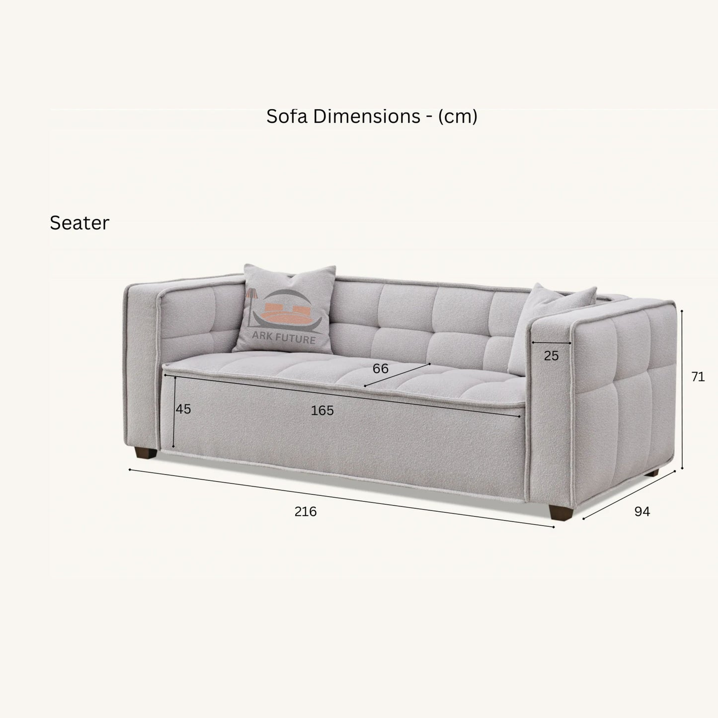 Murray Modular Sofa Set in Putty Boucle with Removable Cushions