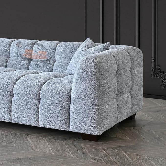 Tribeca Collection in Luxurious Pearl Boucle Fabric Sofa (3-Seater)