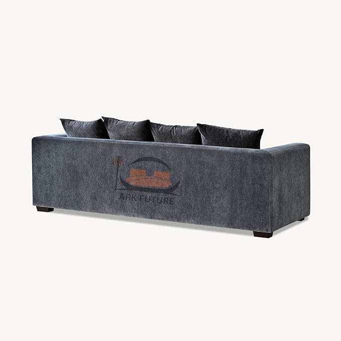 Gramercy 3-Seater Sectional Sofa in Luxurious Steel Velvet, Modern Upholstered Comfort