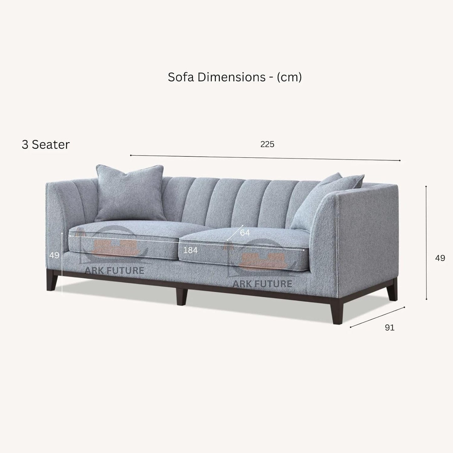 Cooper Sofa in Dolphin Boucle, Modern, Comfortable and Durable Frame