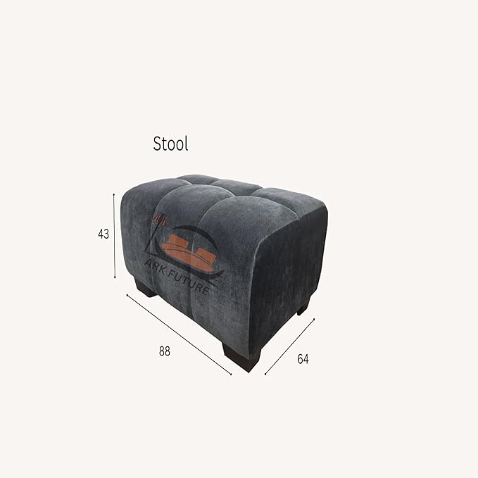 Harlem Sofa Range – Luxurious Steel Velvet Sofa (Stool)