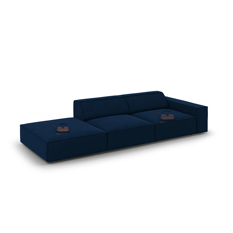 Coco 3 Seater Sofa in Plush Velvet Fabric in Left and Right Side Option