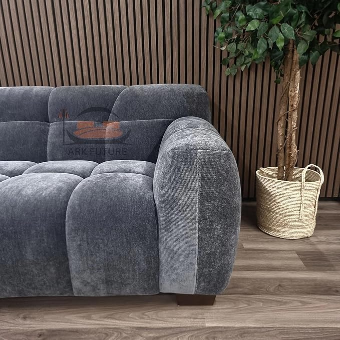Harlem Sofa Range, Luxurious Steel Velvet Sofa (3 Seater)