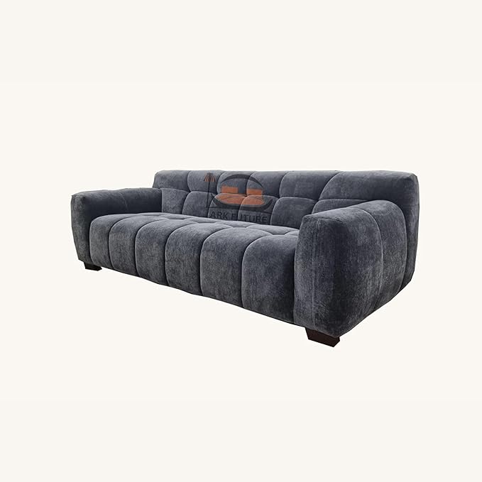 Harlem Sofa Range, Luxurious Steel Velvet Sofa (3 Seater)