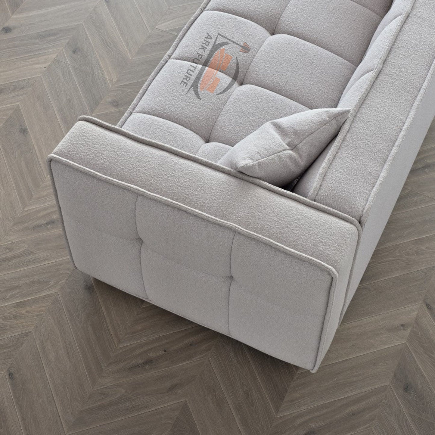 Murray Modular Sofa Set in Putty Boucle with Removable Cushions