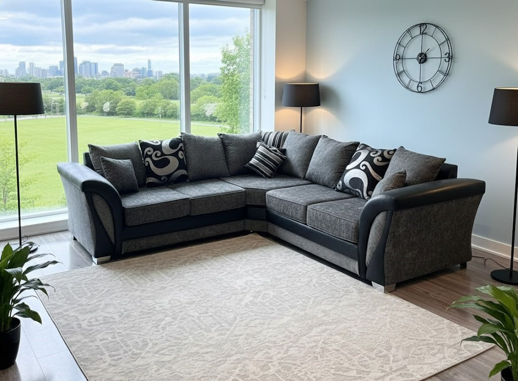 Marlborough Crest Corner Sofa In Plush Velvet Fabric