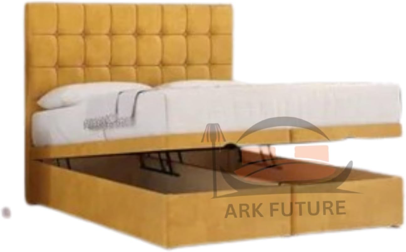 Sloomy Plush Fabric Ottoman Bed Frame with 26" Headboard and Storage