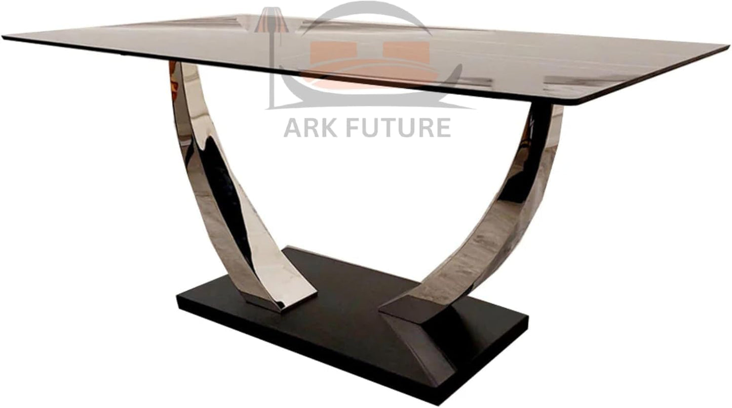 Venus 160cm Black Sintered Stone Dining Table & 4 Flora Tan Chairs (Grey Flora)