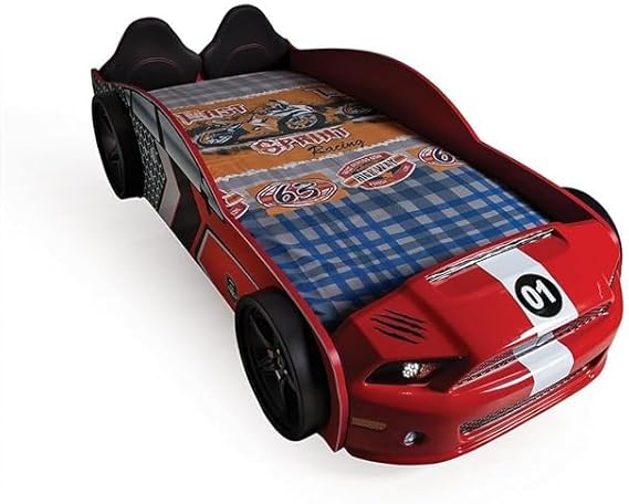 Car Bed with LED Lights For Kids