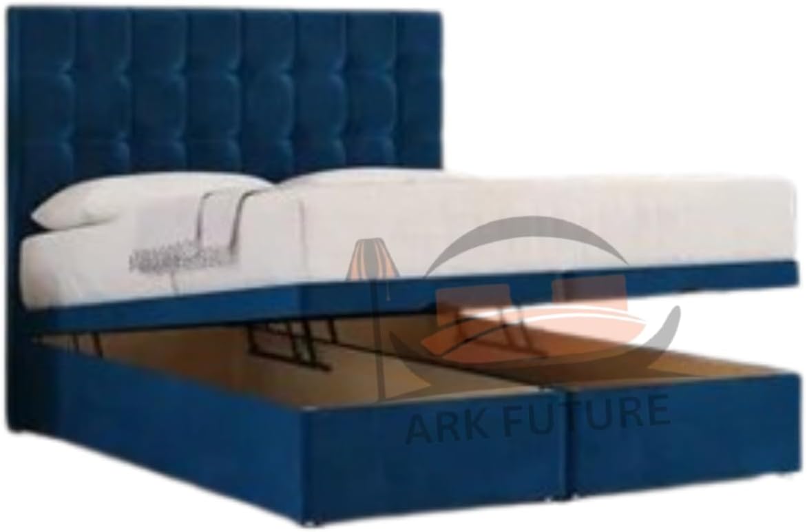 Sloomy Plush Fabric Ottoman Bed Frame with 26" Headboard and Storage