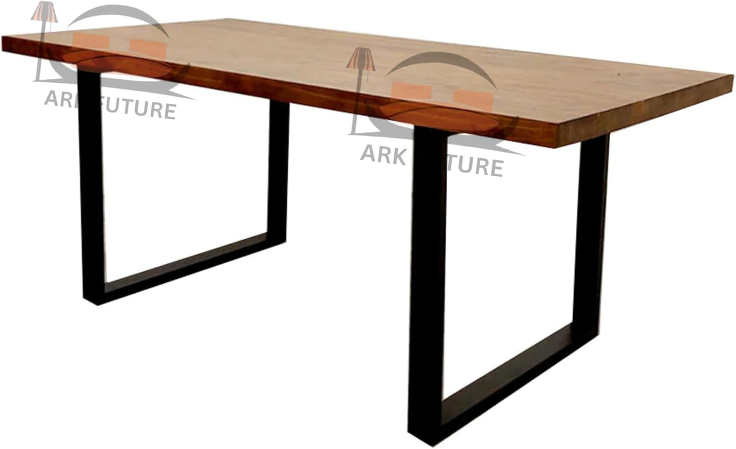 Freya 1.8 Dining Table β Solid Dark Pine Wood & Matt Black Metal Legs