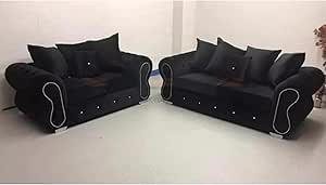 Rino Chesterfield 3+2 Seater Sofa Set in Plush Velvet Fabric