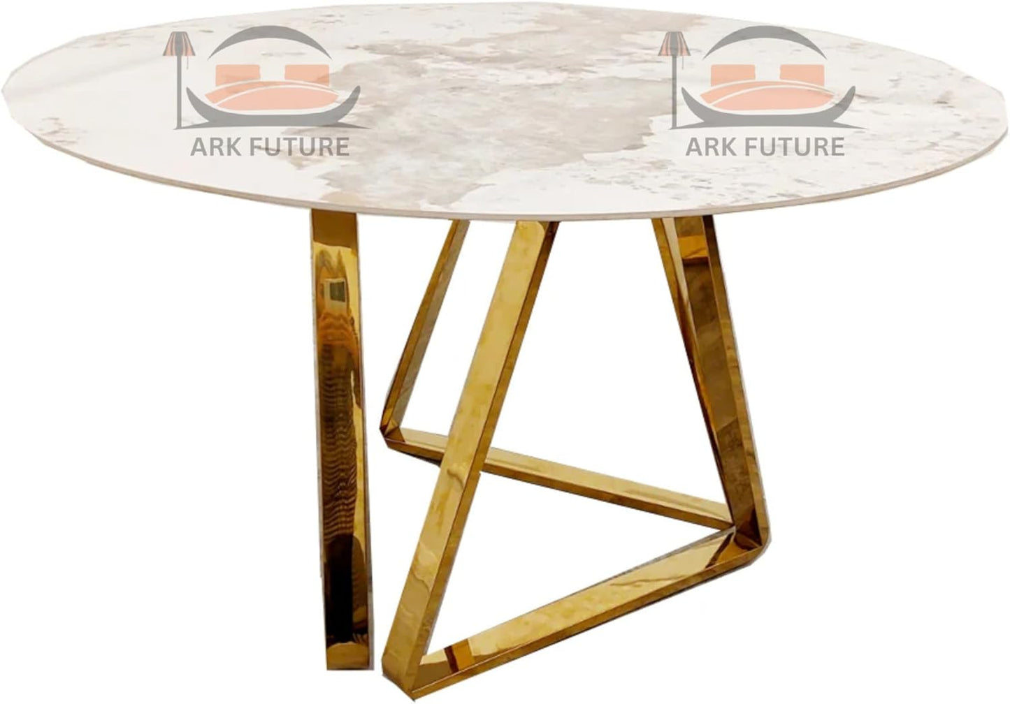 Nero Gold 1.3m Round Dining Table β Sintered Stone Top & Gold Metal Base