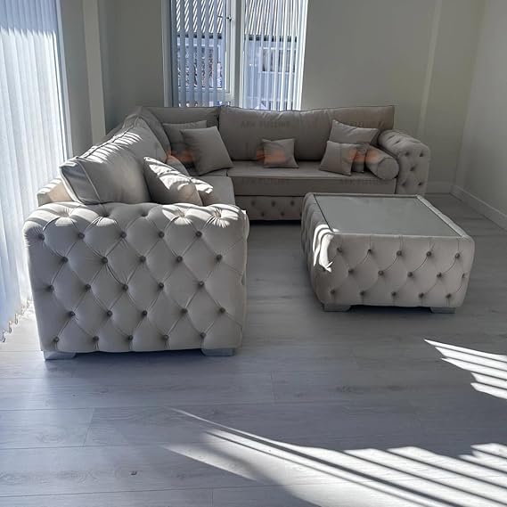 Patron Chesterfield Corner Sofa 2C2 with Coffee Tabl