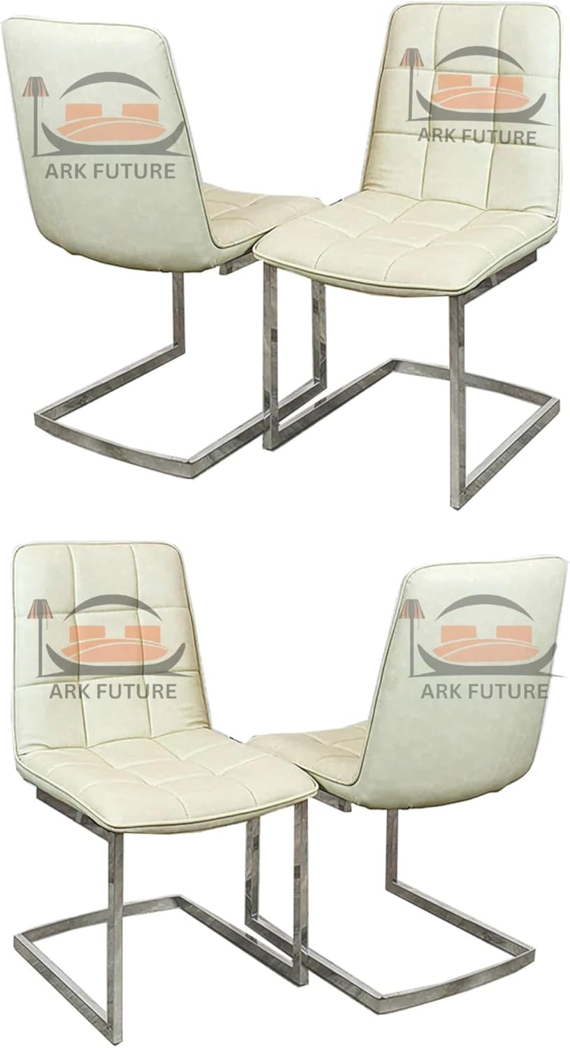Tara Cream Faux Leather Dining Chair β Set of 4