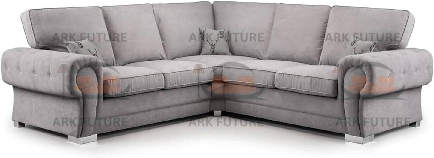 Veneto 5-Seater L-Shaped Corner Sofa with Full Back and Chesterfield Arms