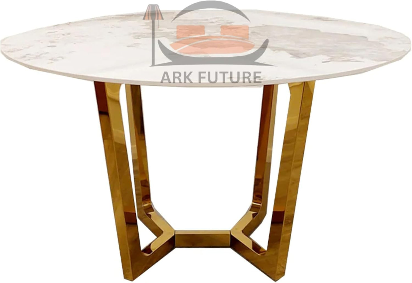 Lucien Gold 1.2m Round Dining Table β Sintered Stone Top, Elegant Gold Base