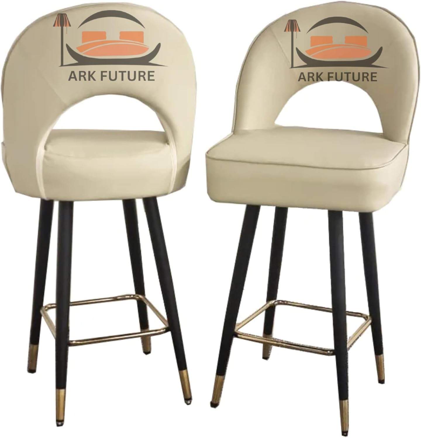 Astra Cream Leather Barstool Swivel Chair - Modern Adjustable Height
