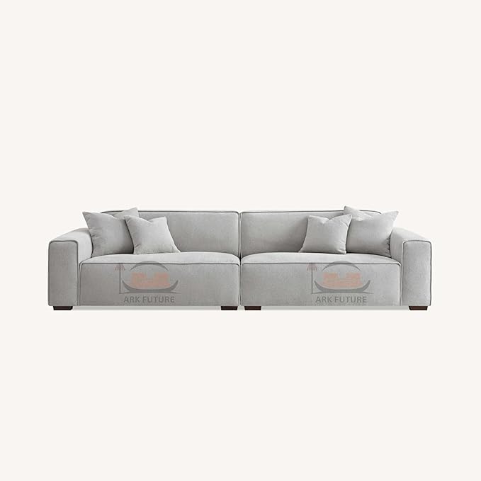 Dakota 4-Seater Sofa with Chaise, Boucle Upholstery, Spacious & Stylish Design(Pebble)