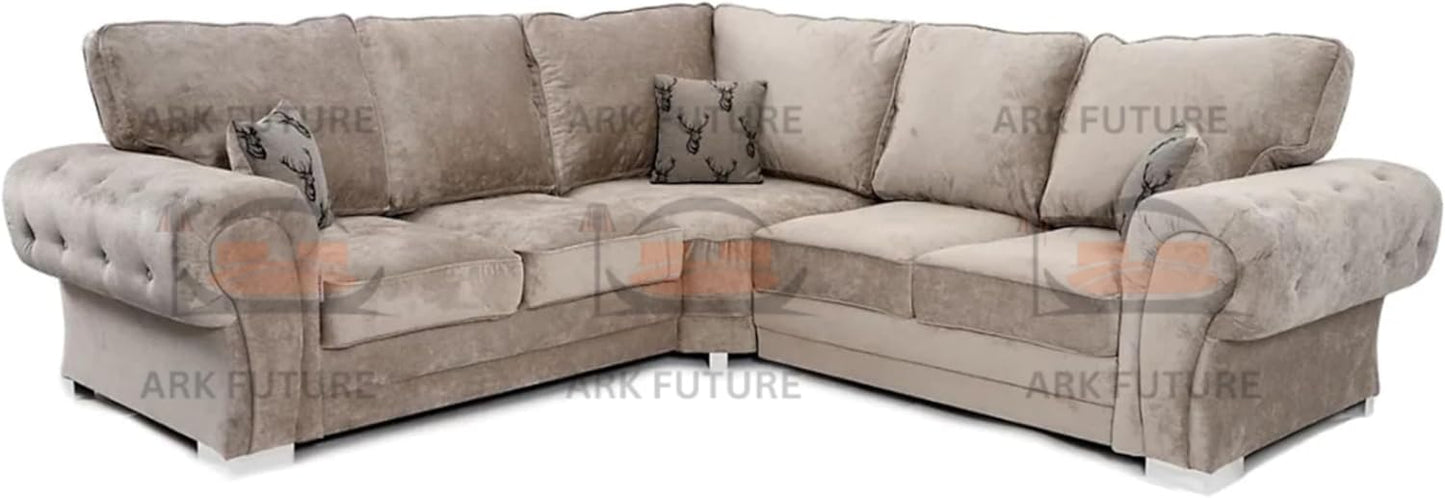 Veneto 5-Seater L-Shaped Corner Sofa with Full Back and Chesterfield Arms