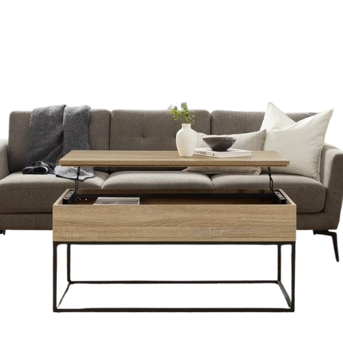 Wood & Metal Lift-Top Coffee Table β Rustic Modern with Adjustable Height