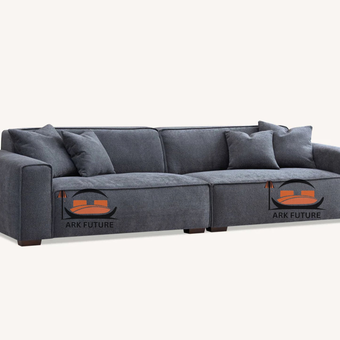 Dakota 4-Seater Sofa with Chaise, Modern Boucle Upholstery (Charcoal)
