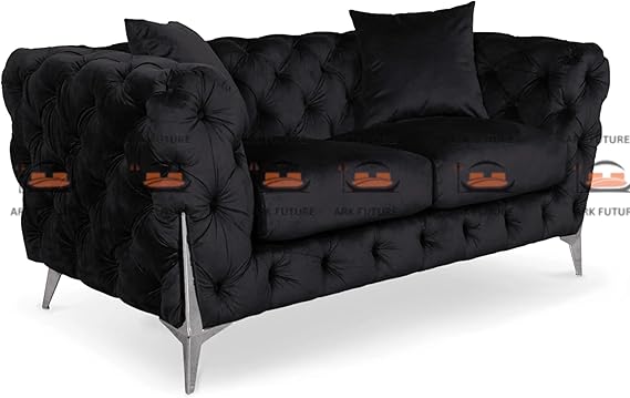 Miller 2 Seater Tufted Upholstered Sofa with Metal Legs