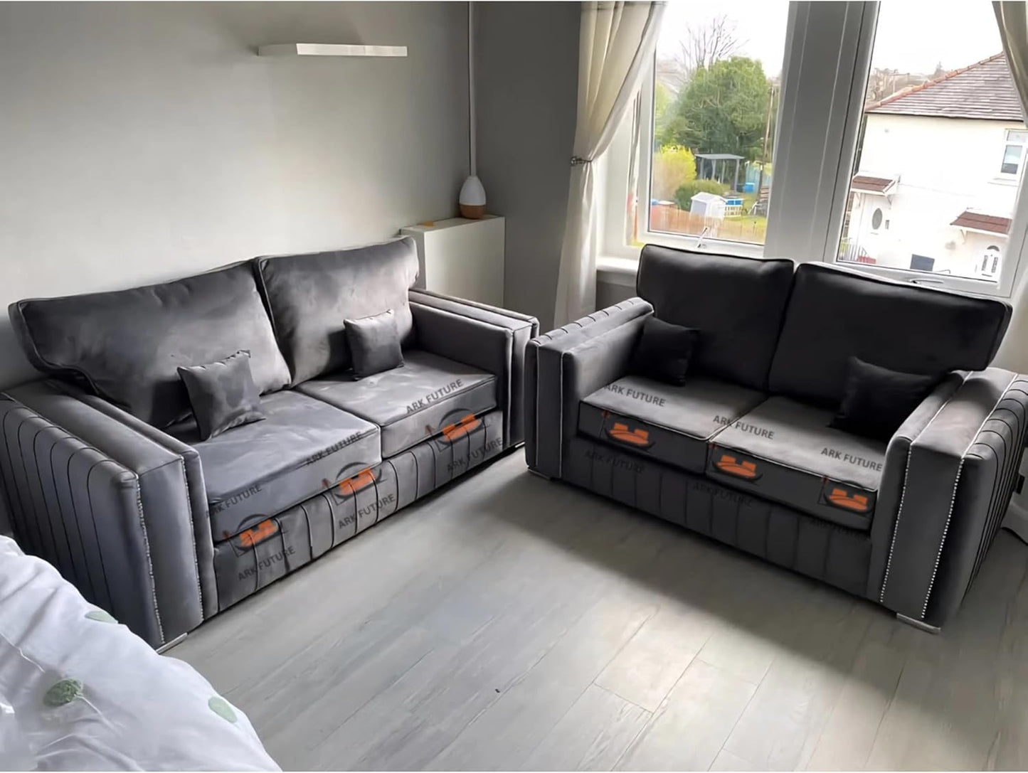 Horizon 3 Plus 2 Seater Sofa in Plush Velvet Fabric