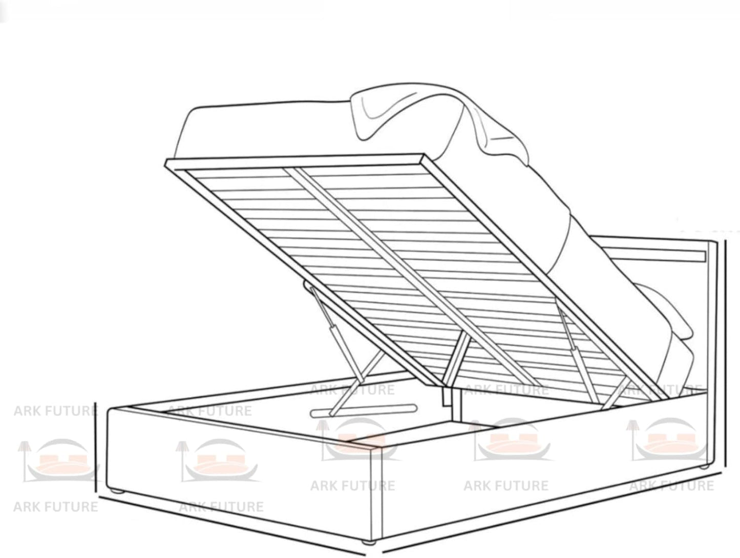 Ottoman Upholstered Storage Bed with Gas Lift – Modern & Durable