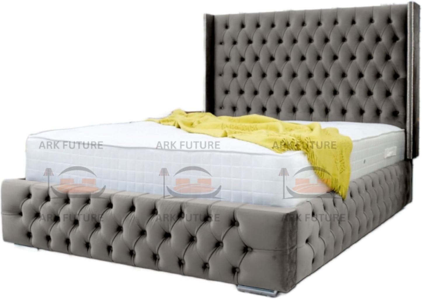 Dino Plush 4-Inch Bed Frame with Winged Headboard