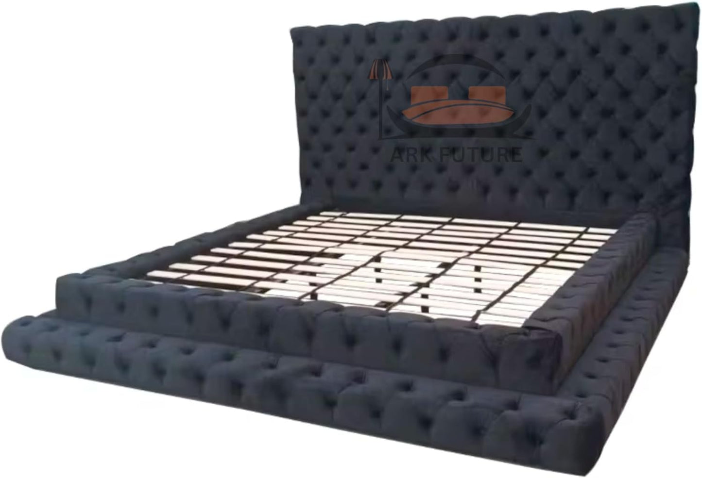 Imperial Manor Upholstered Bed Frame with Tufted Headboard and Timeless Design
