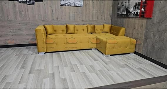Vesta L Shape Sofa in Plush Velvet Fabric