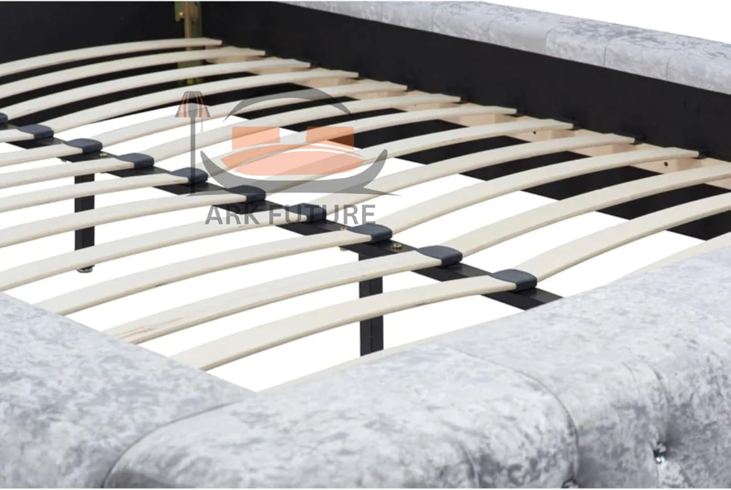 Geneva Crushed Velvet Tufted Bed Frame with Headboard