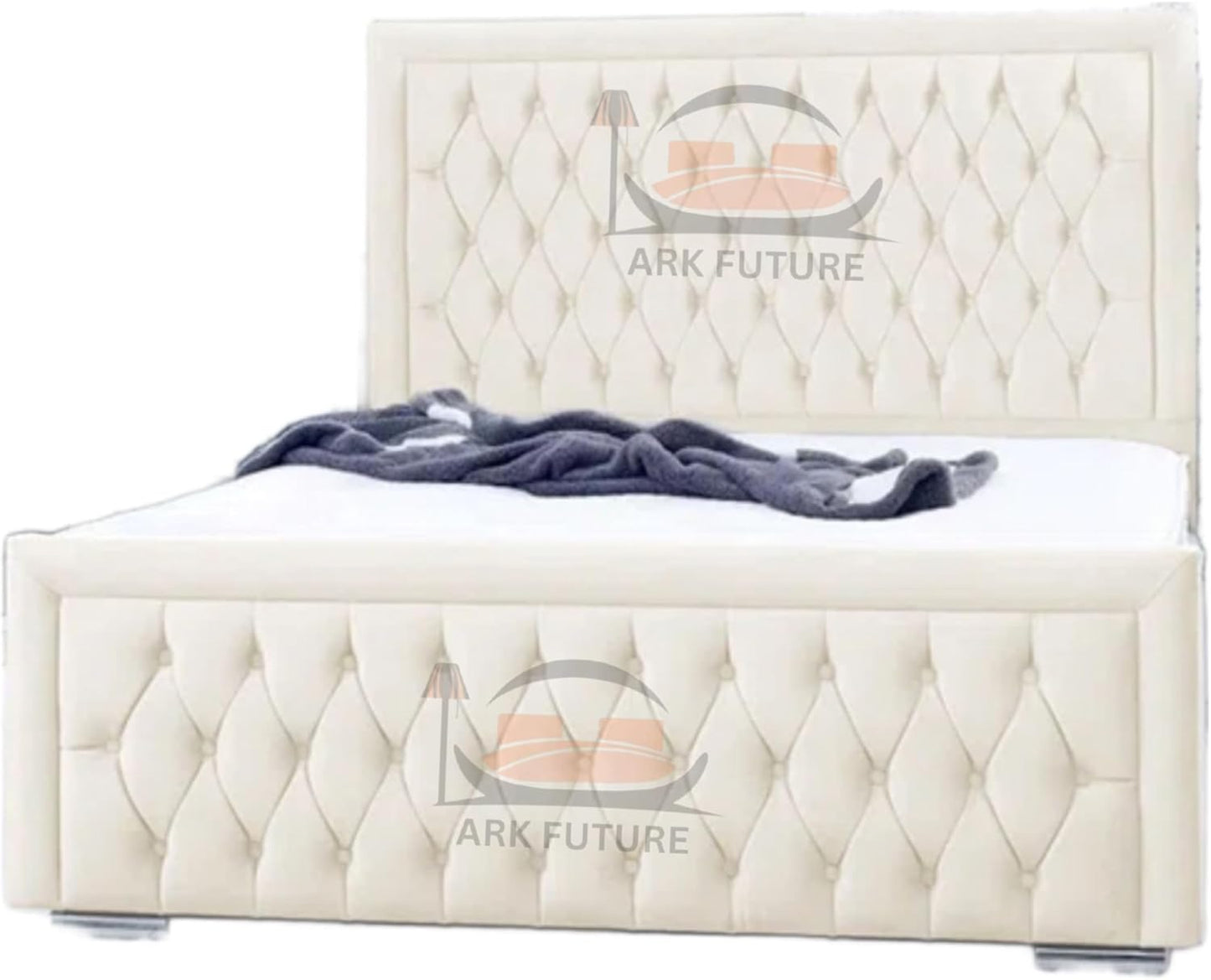 Celeste Upholstered Ottoman Bed – Velvet/Fabric Finish, Storage, Easy Lift, Stylish Headboard
