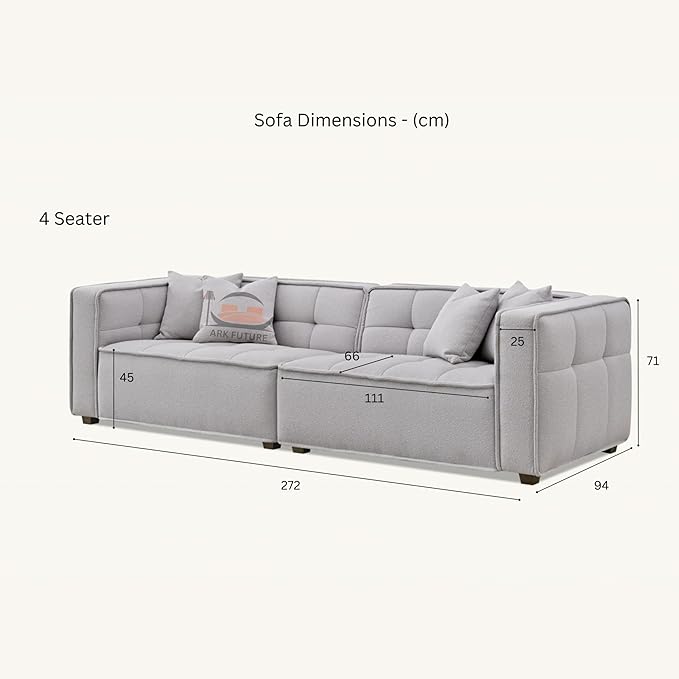 Murray Sofa Range - Modern Modular 4+3 Seater in Putty Boucle