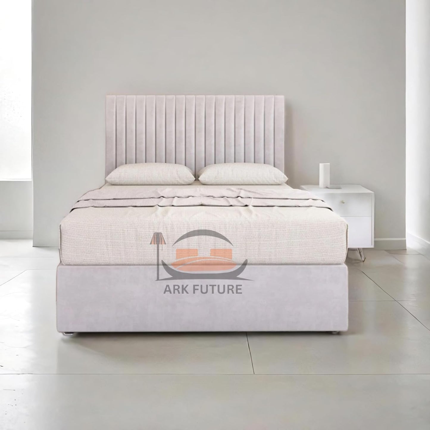 Plush Velvet Bed Frame with Storage and Upholstered Headboard