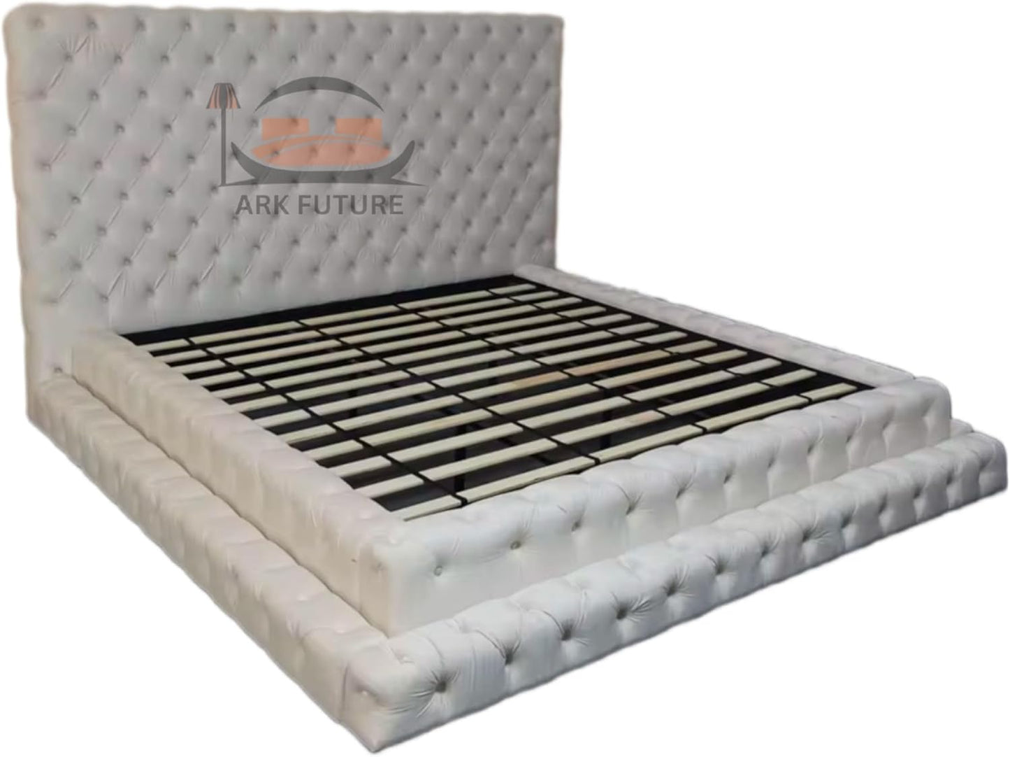 Imperial Manor Upholstered Bed Frame with Tufted Headboard and Timeless Design