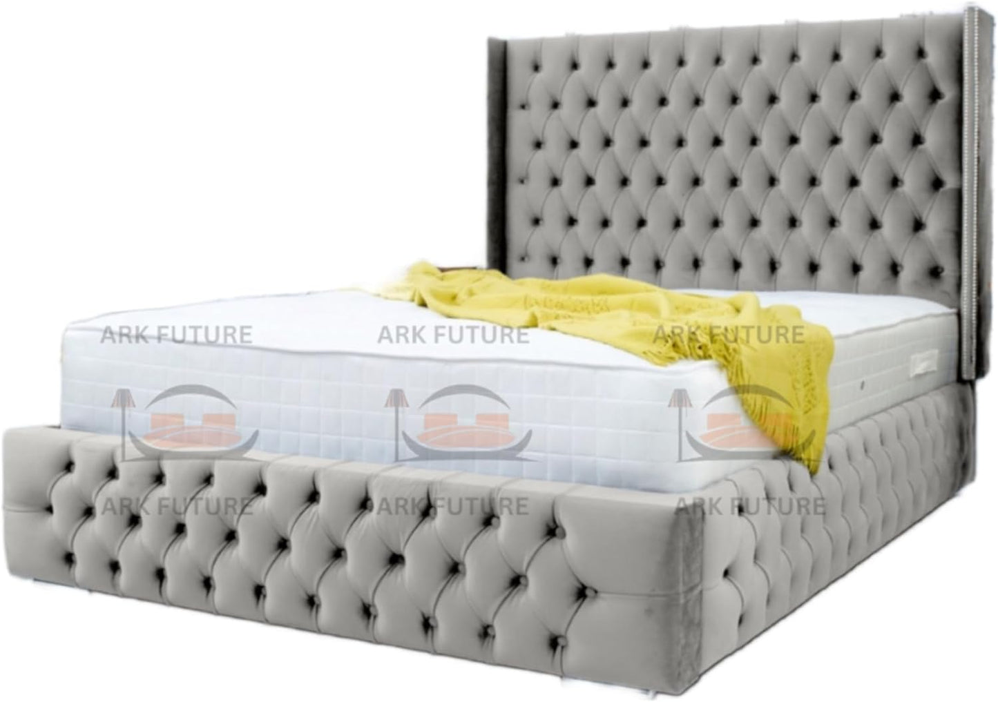 Dino Plush 4-Inch Bed Frame with Winged Headboard