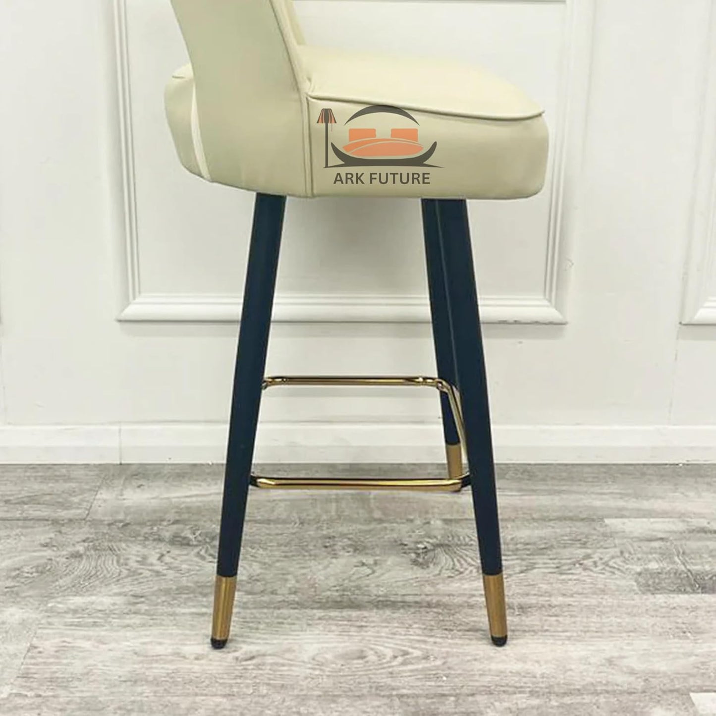 Astra Cream Leather Barstool Swivel Chair - Modern Adjustable Height