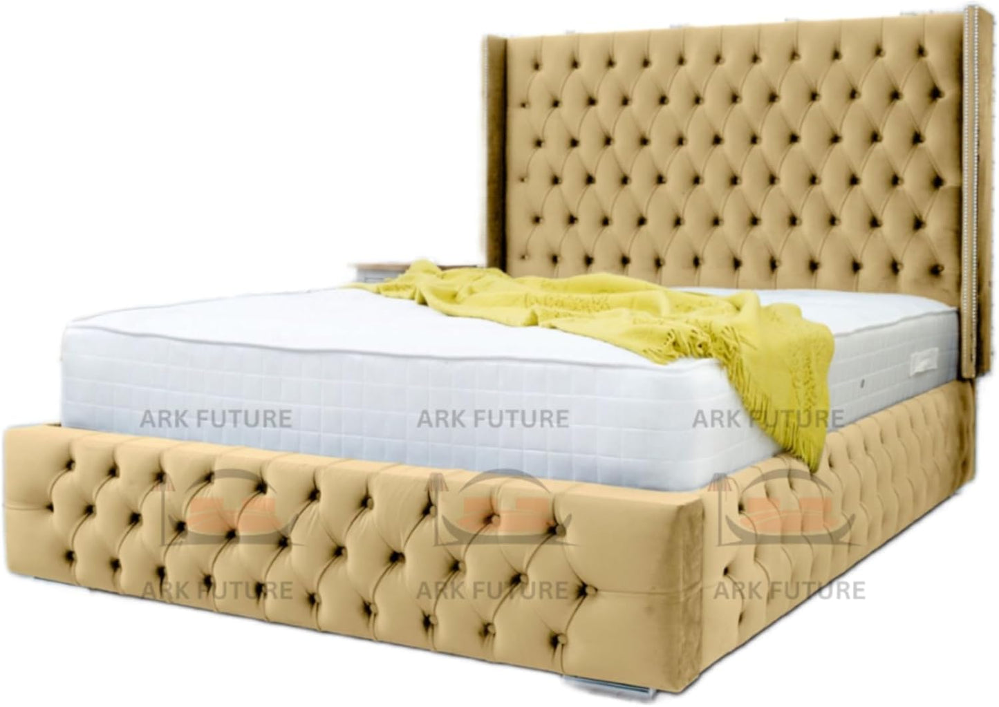 Dino Plush 4-Inch Bed Frame with Winged Headboard