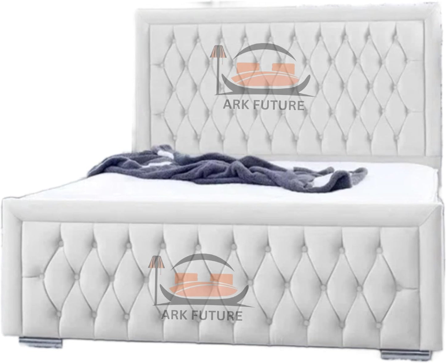 Celeste Upholstered Ottoman Bed – Velvet/Fabric Finish, Storage, Easy Lift, Stylish Headboard