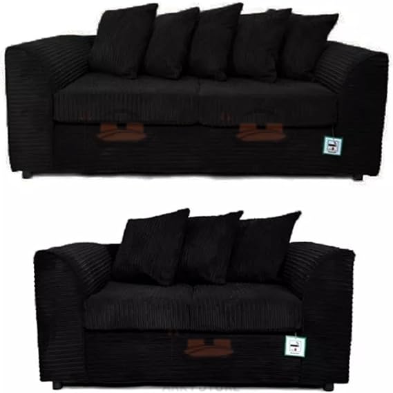 Corduroy Sofa Set 3-Seater and 2-Seater in Plush Velvet Fabric