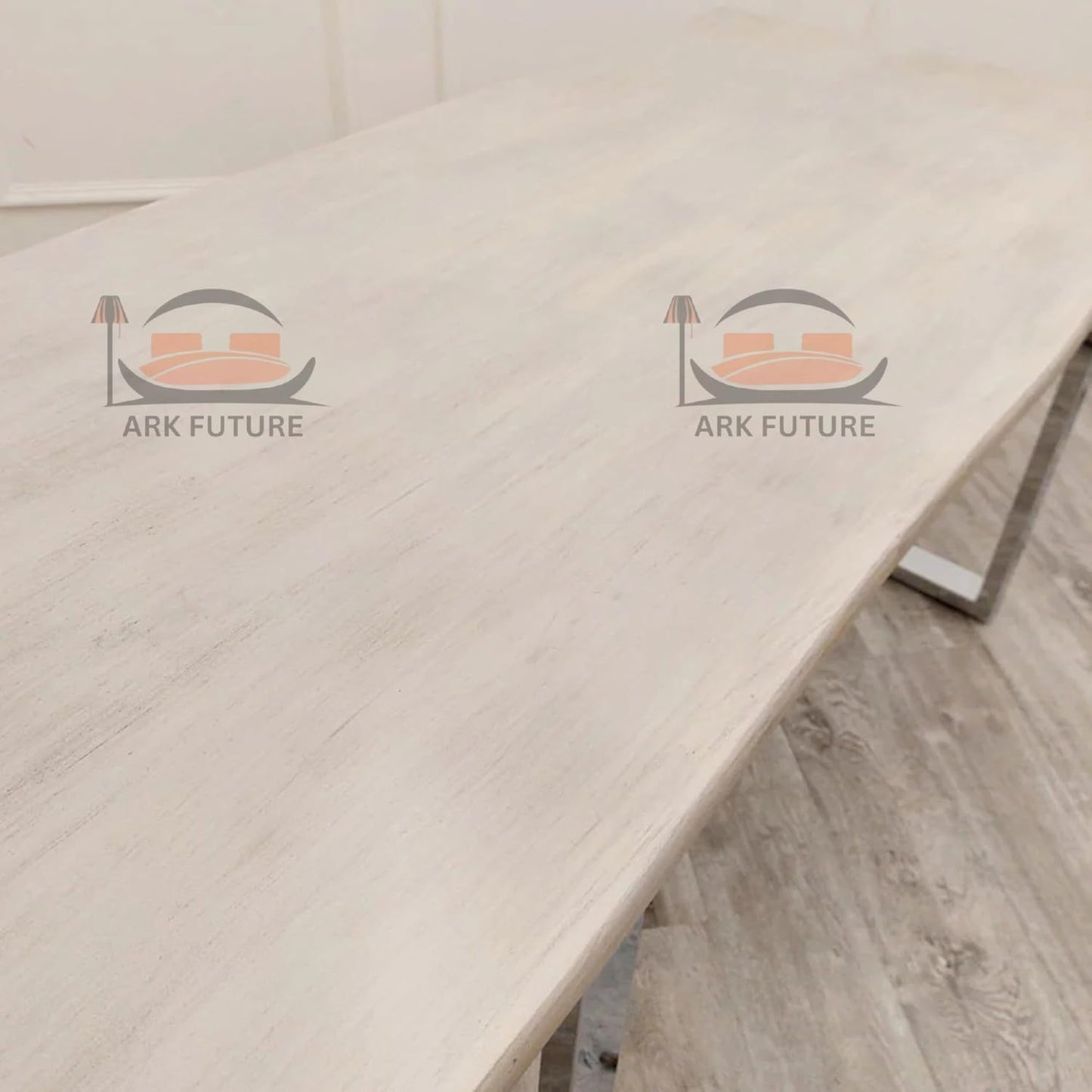 Freya 1.8 Dining Table – Solid Light Pine Wood & Chrome Legs