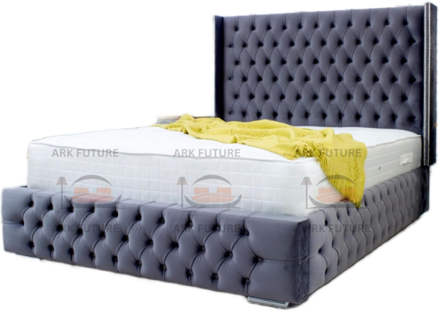 Dino Plush 4-Inch Bed Frame with Winged Headboard
