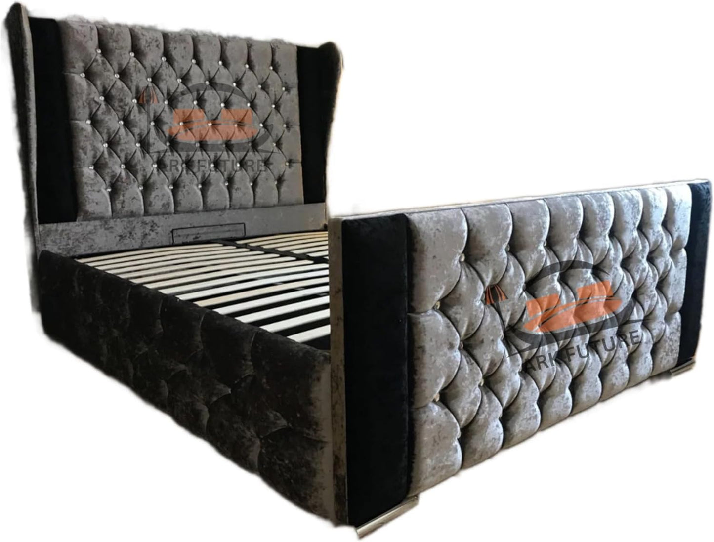 Serena Upholstered Bed Frame with Velvet or Fabric Finish