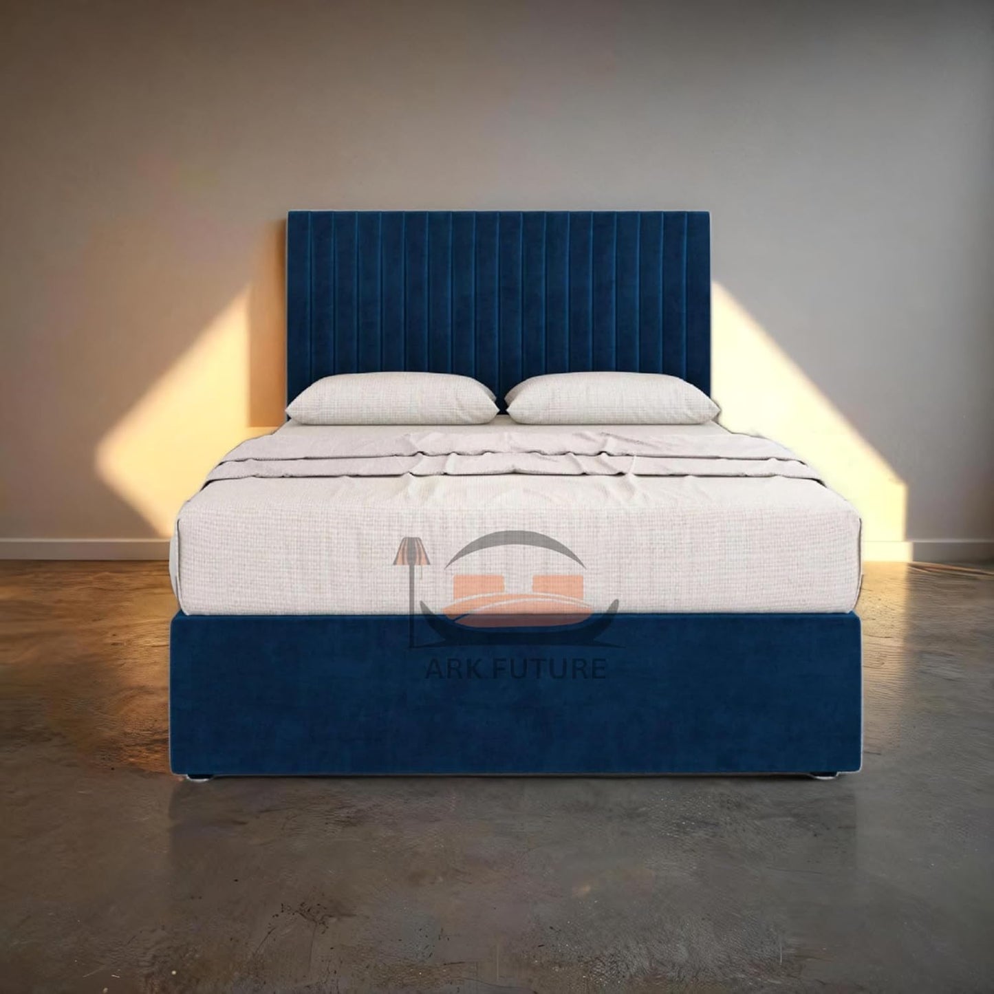 Plush Velvet Bed Frame with Storage and Upholstered Headboard