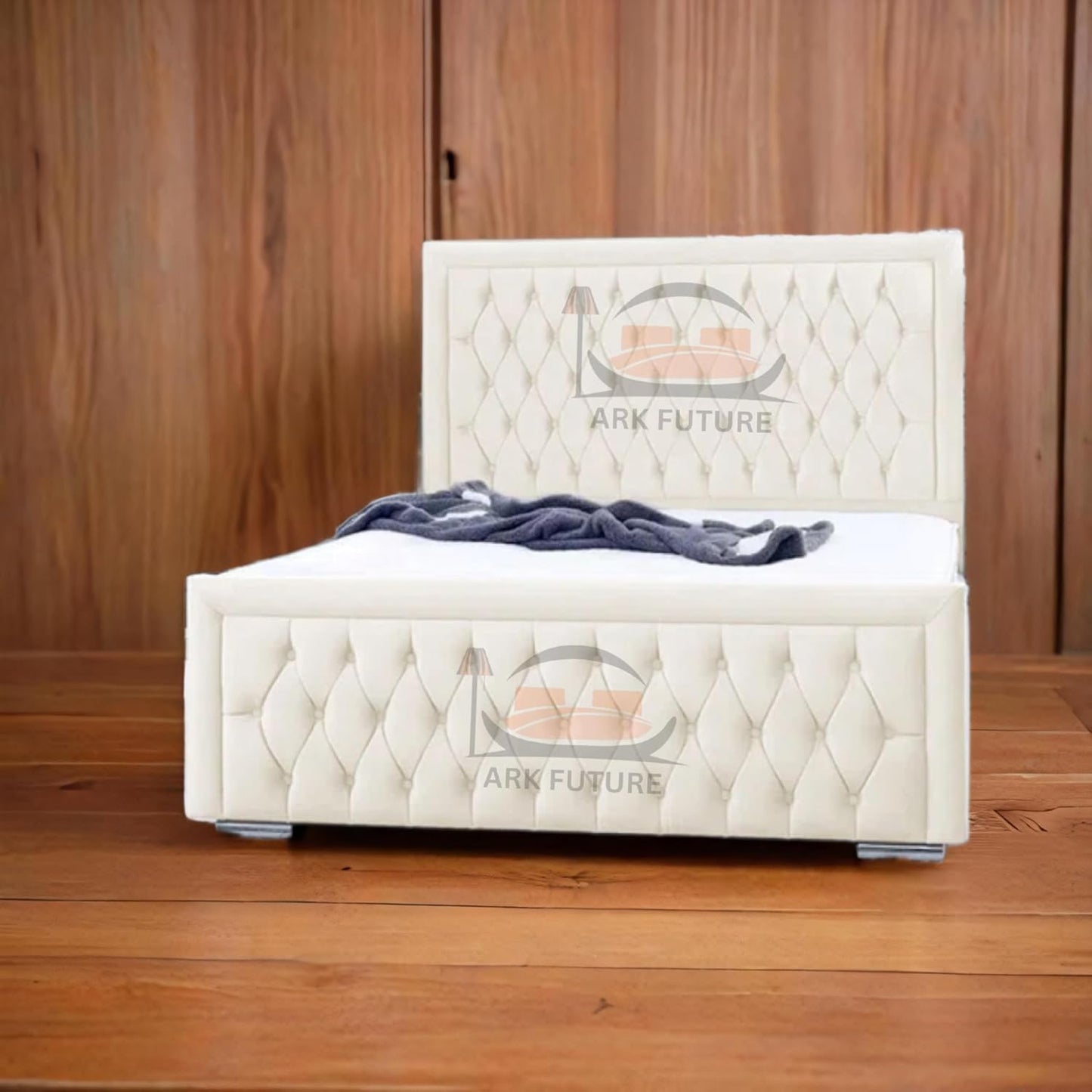 Celeste Upholstered Ottoman Bed – Velvet/Fabric Finish, Storage, Easy Lift, Stylish Headboard
