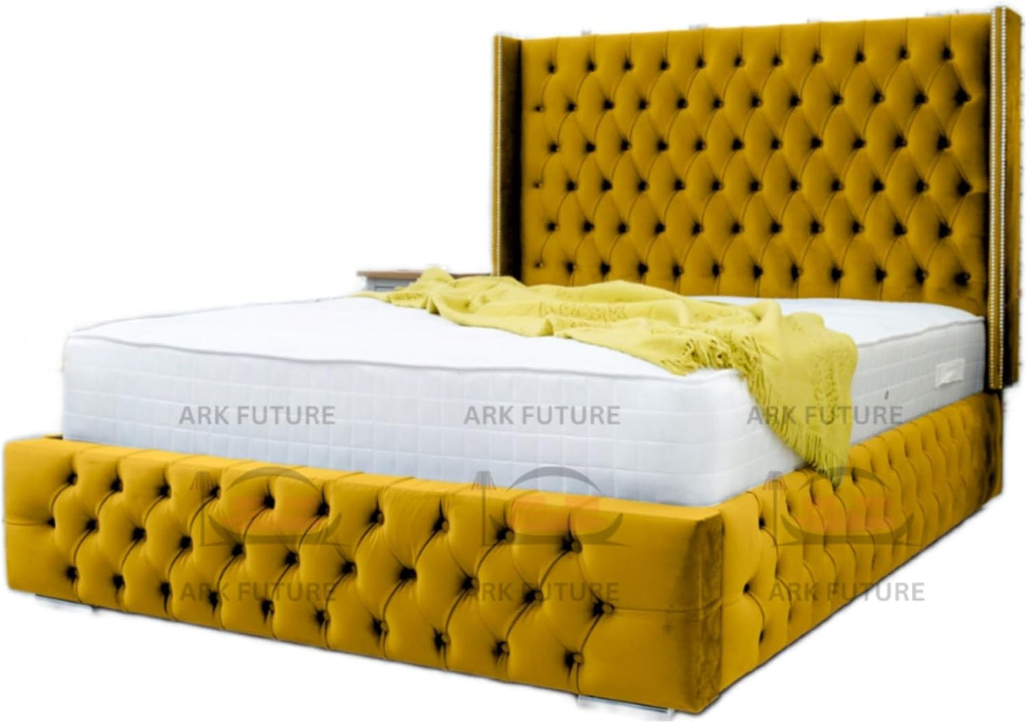 Dino Plush 4-Inch Bed Frame with Winged Headboard