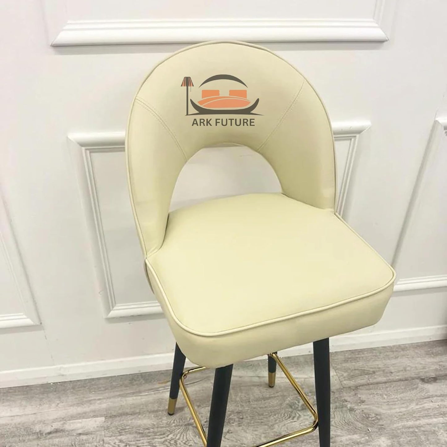 Astra Cream Leather Barstool Swivel Chair - Modern Adjustable Height